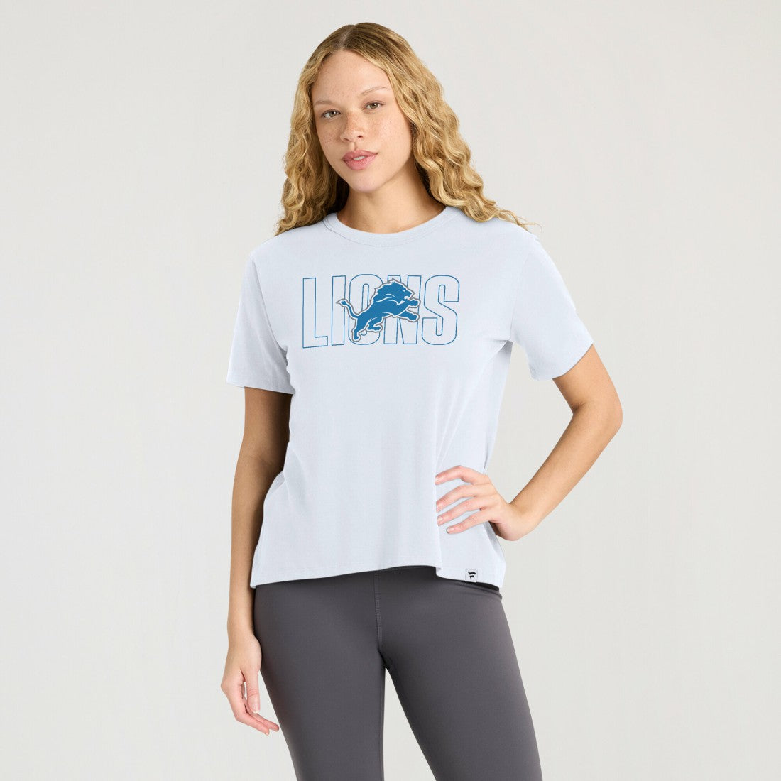 Detroit Lions Women's Line Em Up T-Shirt - Ash T-shirts