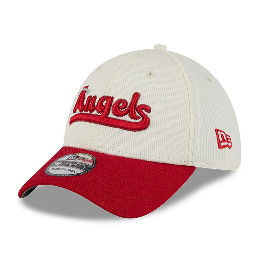Los Angeles Angels New Era City Connect Batting Practice 39THIRTY Flex Hat - Cream/Red Hats