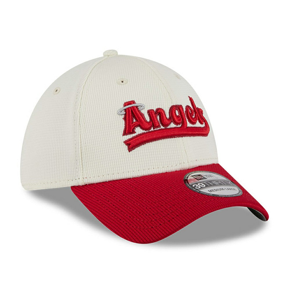 Los Angeles Angels New Era City Connect Batting Practice 39THIRTY Flex Hat - Cream/Red Hats