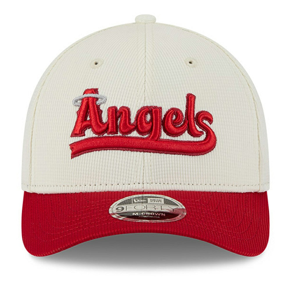 Los Angeles Angels New Era City Connect Batting Practice 9FORTY M-Crown Adjustable Hat - Cream/Red Hats