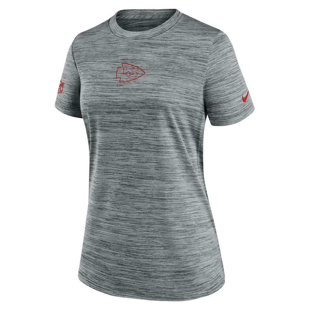 Kansas City Chiefs Women's Sideline Velocity Dri-FIT T-Shirt - Gray T-shirts