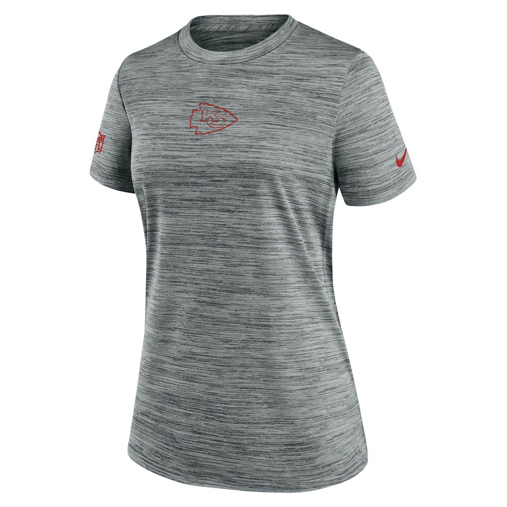 Kansas City Chiefs Women's Sideline Velocity Dri-FIT T-Shirt - Gray T-shirts