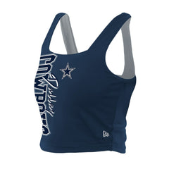 Dallas Cowboys New Era Women's Reversible Cropped Sport Classics Tank Top - Navy/Gray Tops
