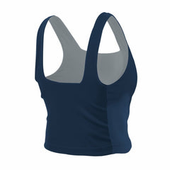 Dallas Cowboys New Era Women's Reversible Cropped Sport Classics Tank Top - Navy/Gray Tops