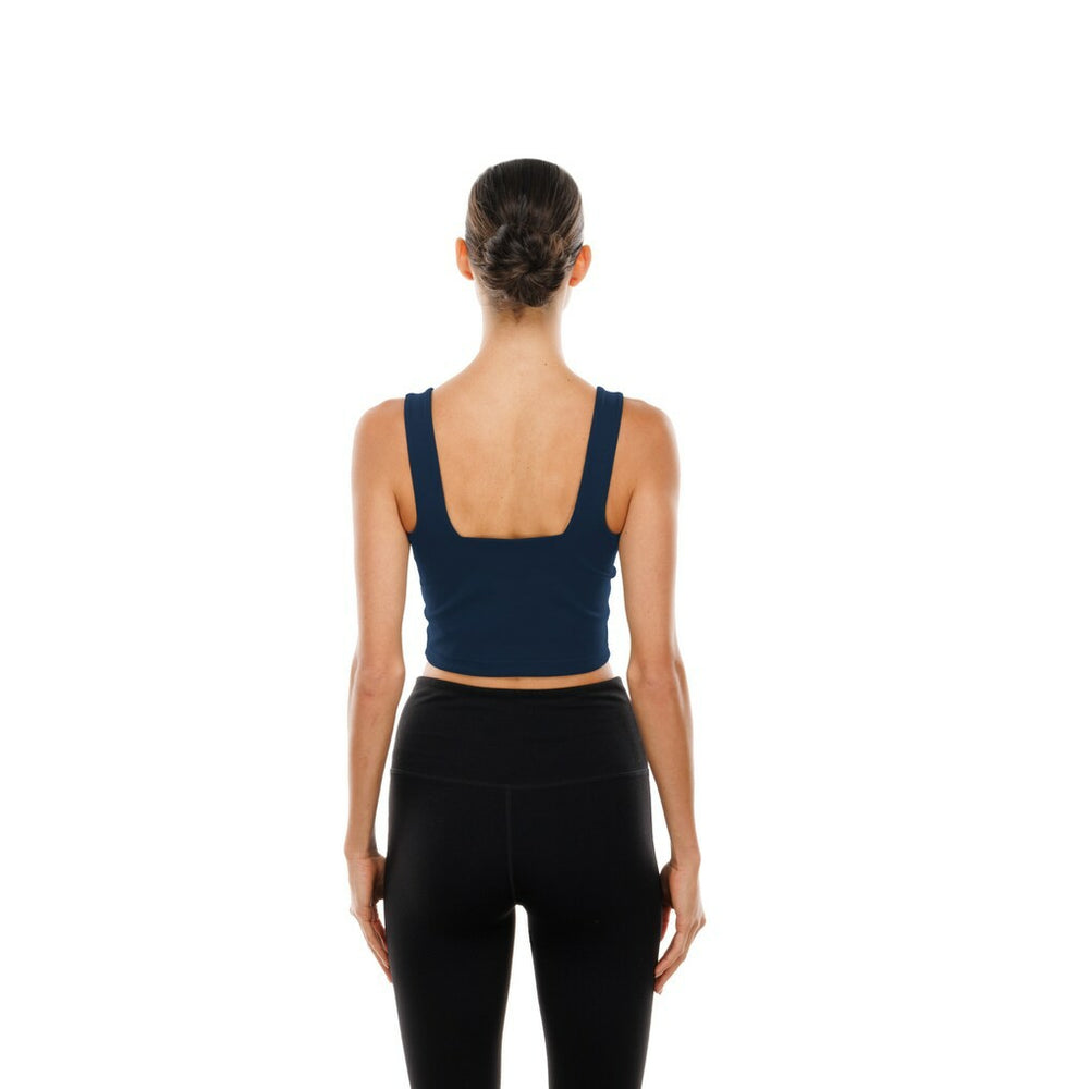 Dallas Cowboys New Era Women's Reversible Cropped Sport Classics Tank Top - Navy/Gray Tops