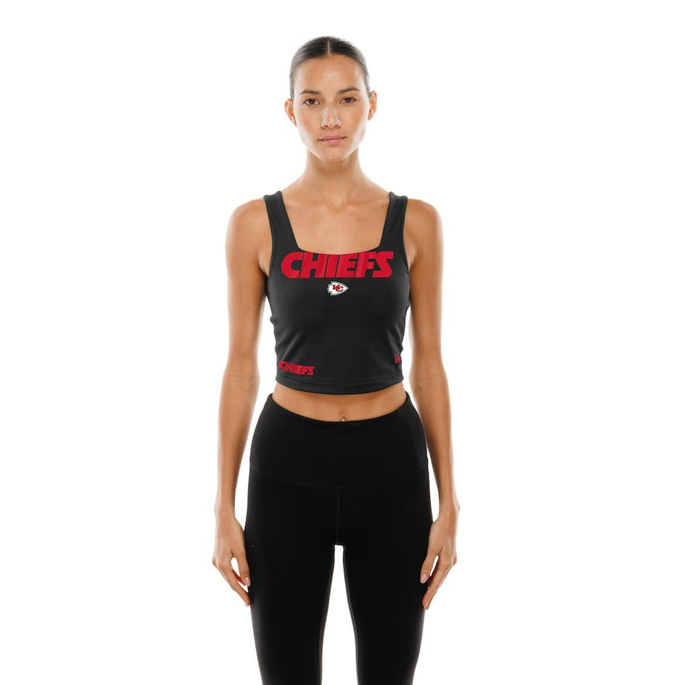 Kansas City Chiefs New Era Women's Reversible Cropped Sport Classics Tank Top - Red/Black Tops