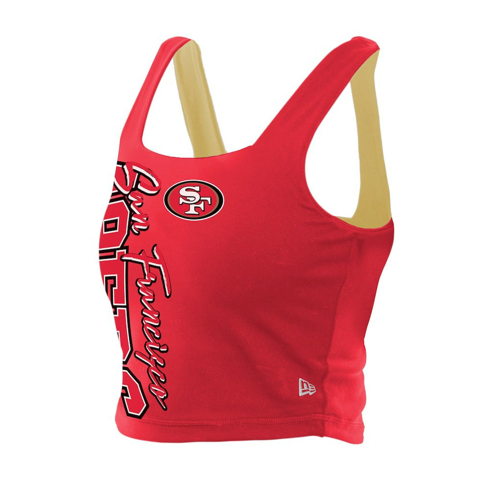 San Francisco 49ers New Era Women's Reversible Cropped Sport Classics Tank Top - Scarlet/Black Tops
