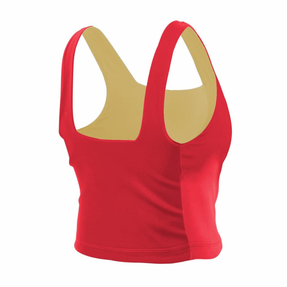 San Francisco 49ers New Era Women's Reversible Cropped Sport Classics Tank Top - Scarlet/Black Tops