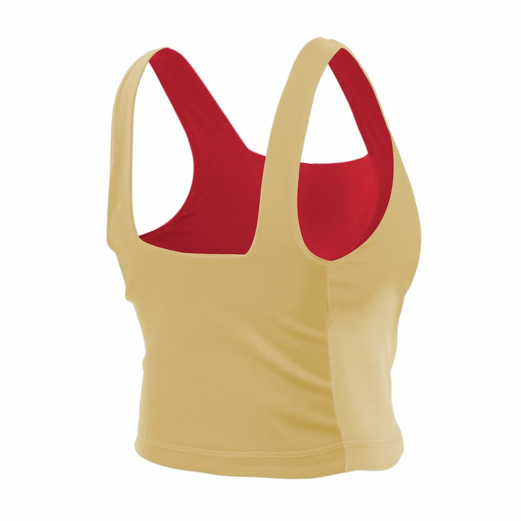 San Francisco 49ers New Era Women's Reversible Cropped Sport Classics Tank Top - Scarlet/Black Tops