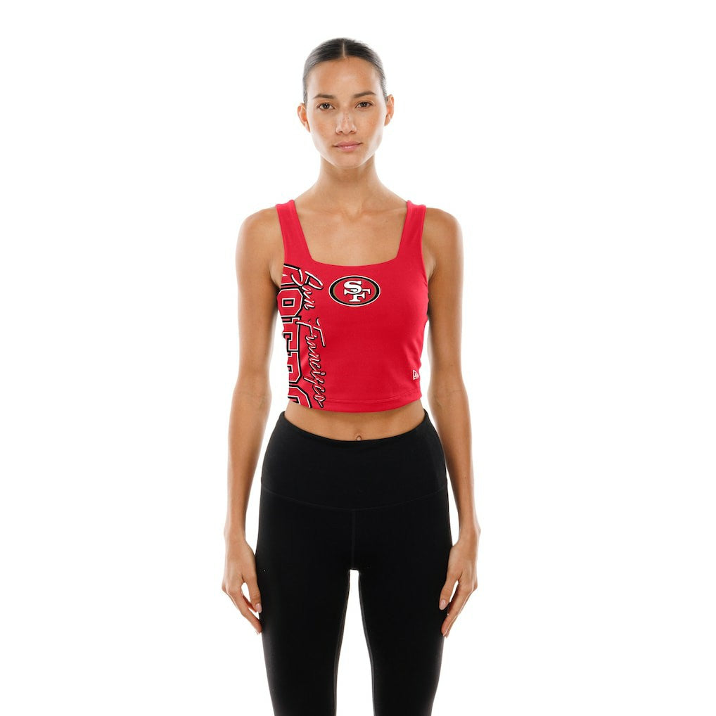 San Francisco 49ers New Era Women's Reversible Cropped Sport Classics Tank Top - Scarlet/Black Tops