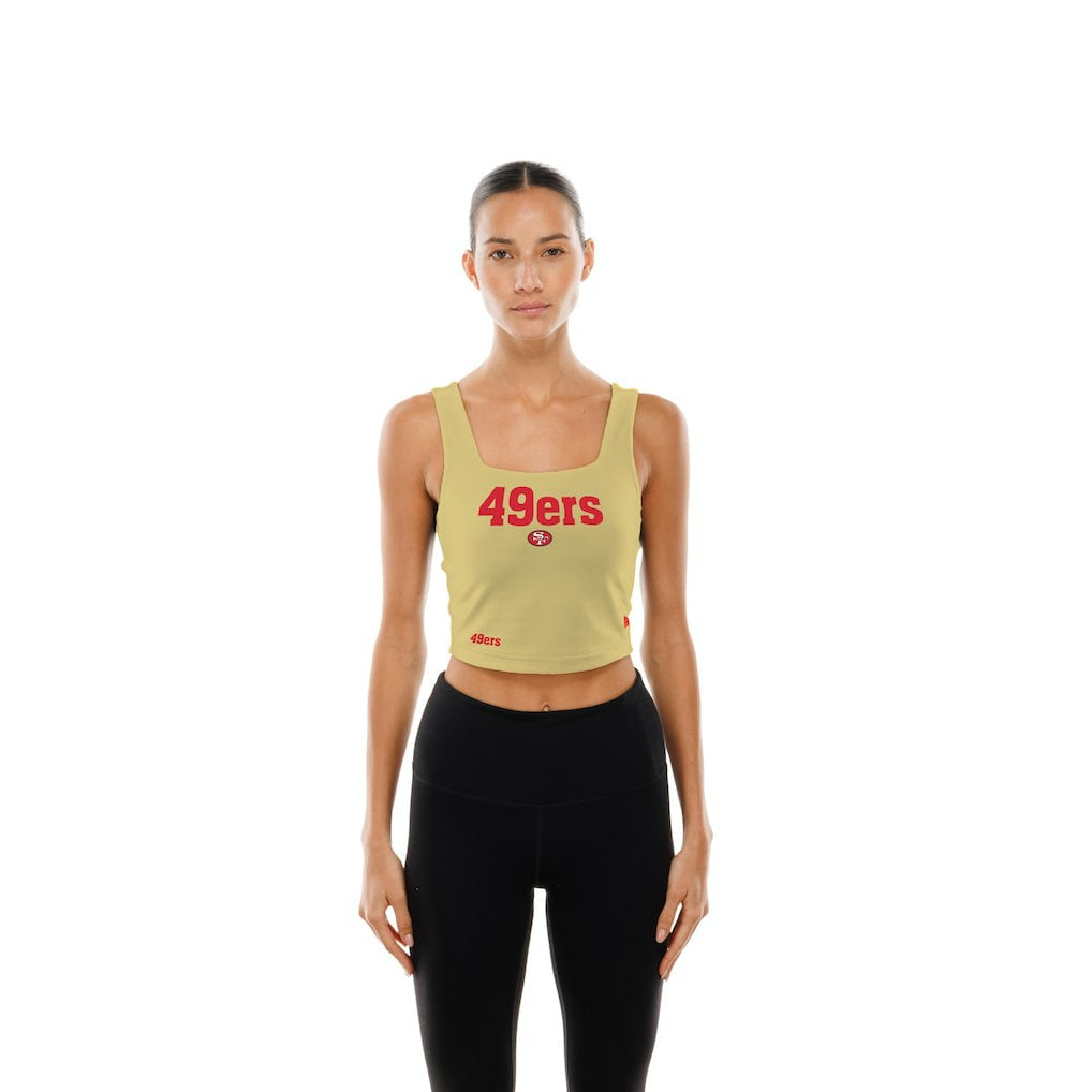 San Francisco 49ers New Era Women's Reversible Cropped Sport Classics Tank Top - Scarlet/Black Tops