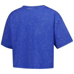 Detroit Lions New Era Women's Cropped Boxy Sport Classics Mineral Wash T-Shirt - Blue T-shirts