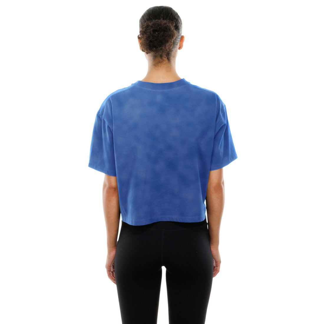 Detroit Lions New Era Women's Cropped Boxy Sport Classics Mineral Wash T-Shirt - Blue T-shirts