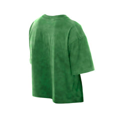 Philadelphia Eagles New Era Women's Cropped Boxy Sport Classics Mineral Wash T-Shirt - Kelly Green T-shirts