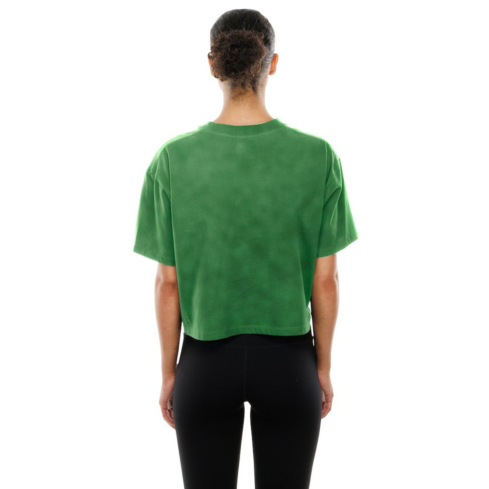 Philadelphia Eagles New Era Women's Cropped Boxy Sport Classics Mineral Wash T-Shirt - Kelly Green T-shirts