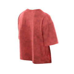Kansas City Chiefs New Era Women's Cropped Boxy Sport Classics Mineral Wash T-Shirt - Red T-shirts