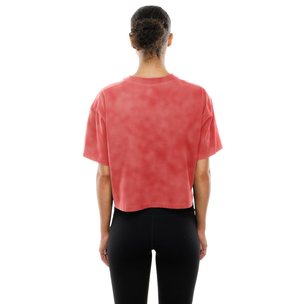 Kansas City Chiefs New Era Women's Cropped Boxy Sport Classics Mineral Wash T-Shirt - Red T-shirts