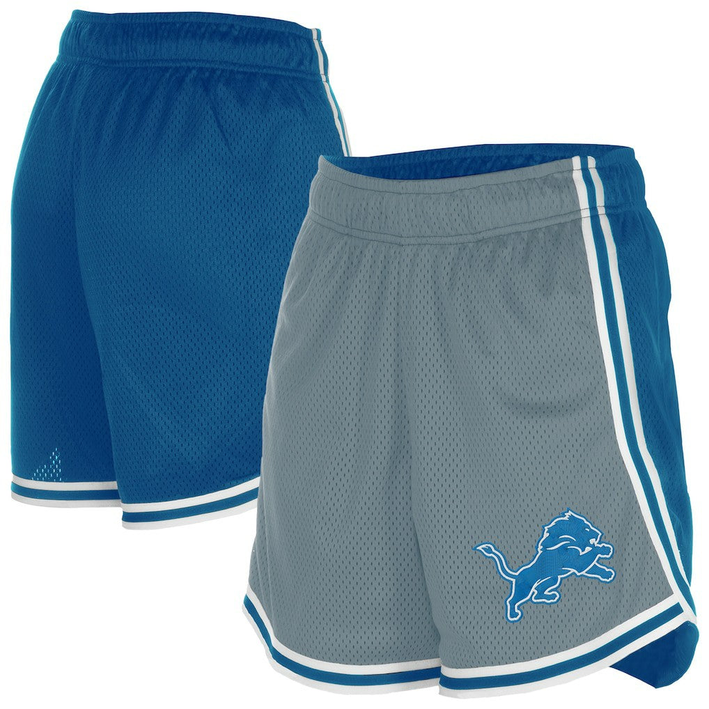 Detroit Lions New Era Women's Sport Classics Mesh Shorts - Silver/Blue Shorts