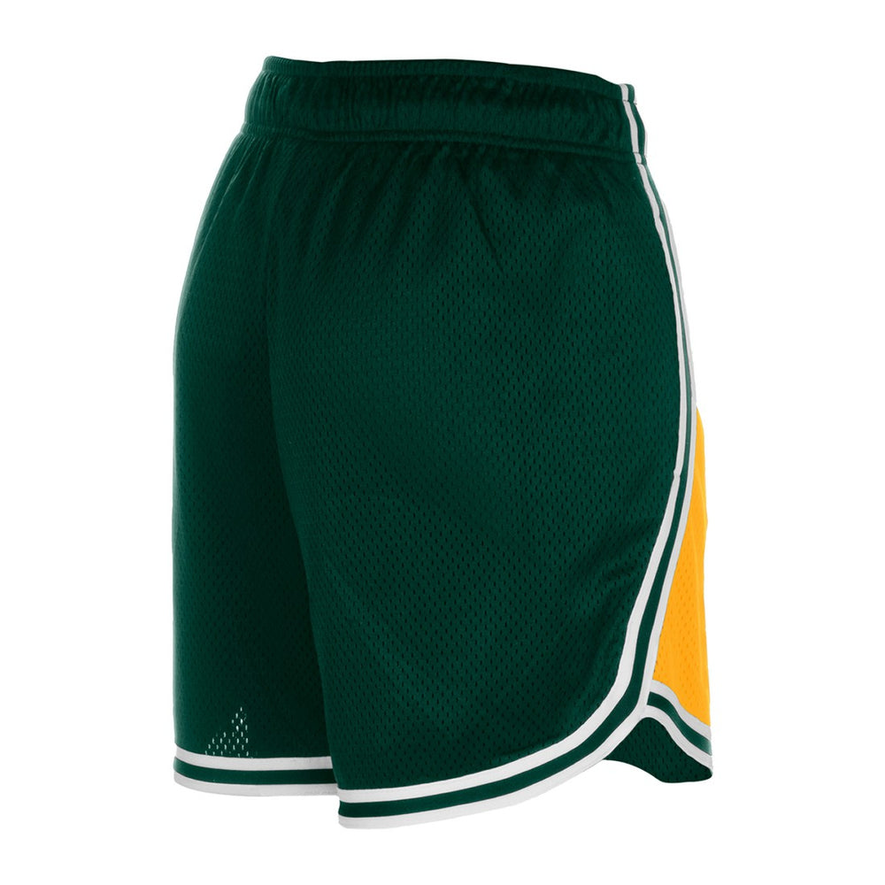 Green Bay Packers New Era Women's Sport Classics Mesh Shorts - Gold/Green Shorts