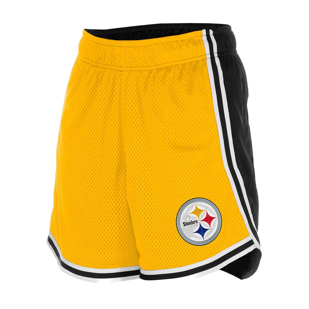 Pittsburgh Steelers New Era Women's Sport Classics Mesh Shorts - Gold/Black Shorts
