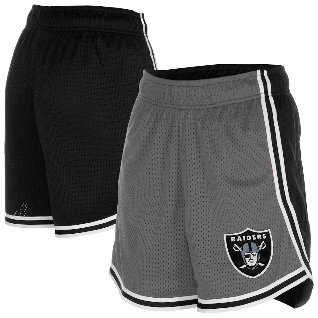 Las Vegas Raiders New Era Women's Sport Classics Mesh Shorts - Silver/Black Shorts