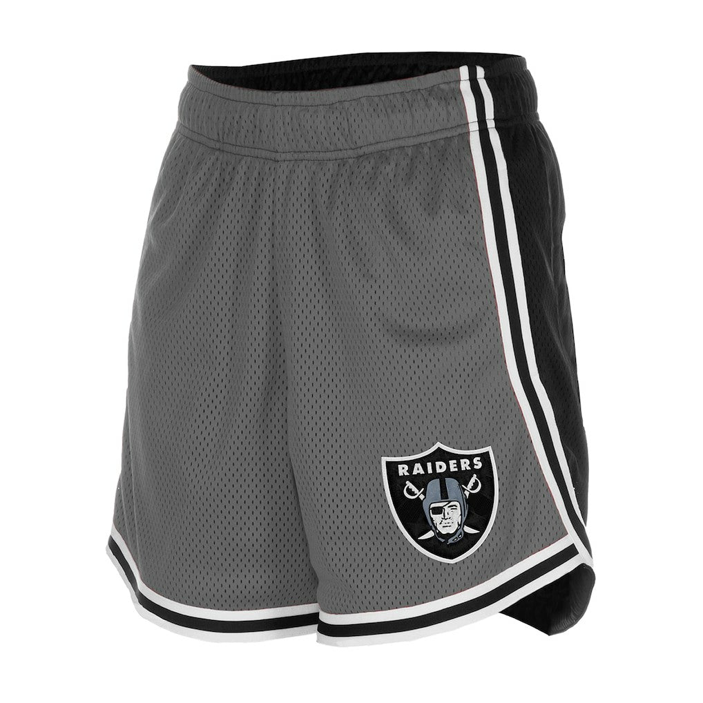 Las Vegas Raiders New Era Women's Sport Classics Mesh Shorts - Silver/Black Shorts