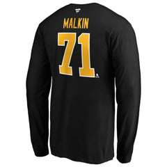 Evgeni Malkin Pittsburgh Penguins Fanatics Authentic Stack Name & Number T-Shirt - Black | US 202198417