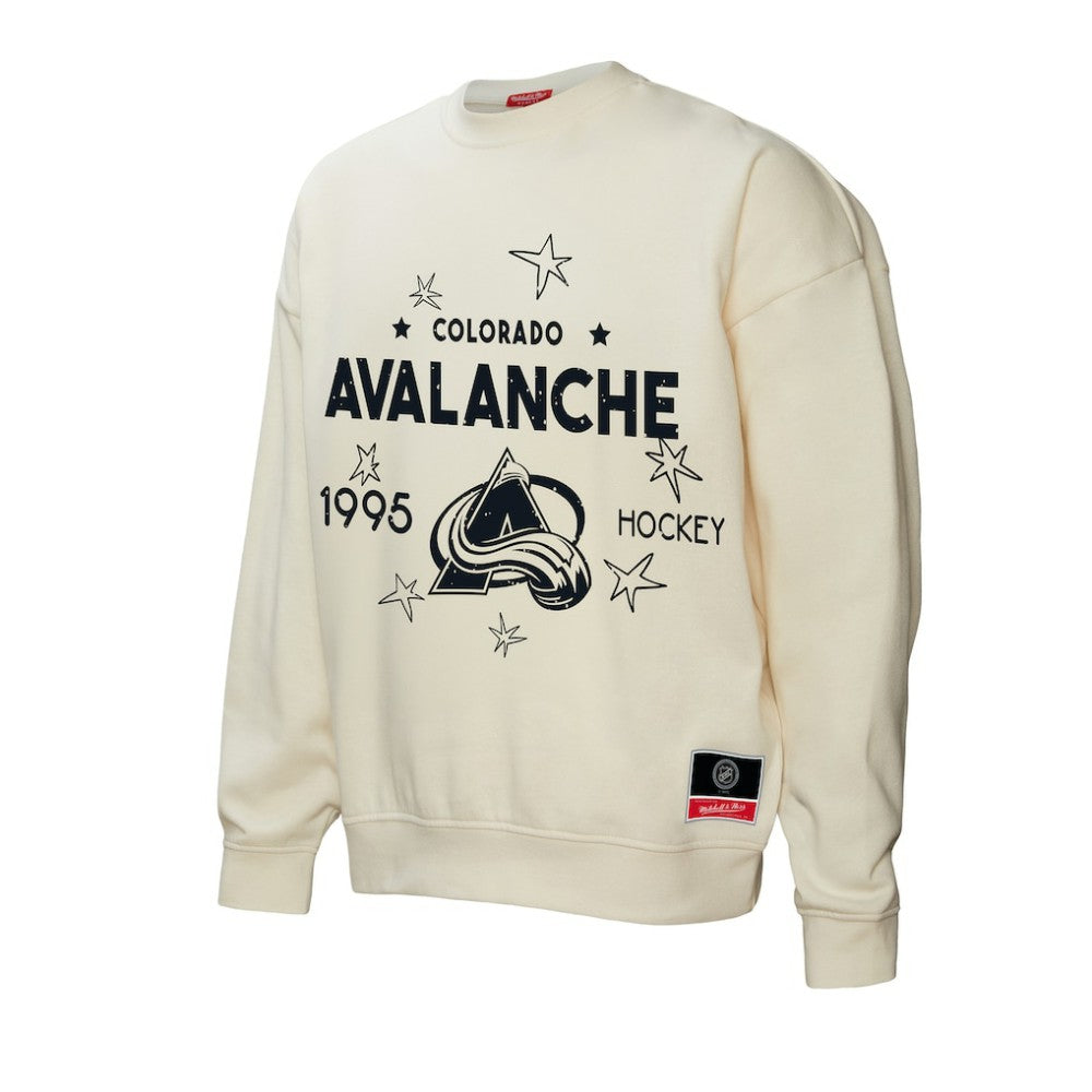 Colorado Avalanche Mitchell & Ness Women's Logo 3.0 Pullover Sweatshirt - Cream | US 202198434