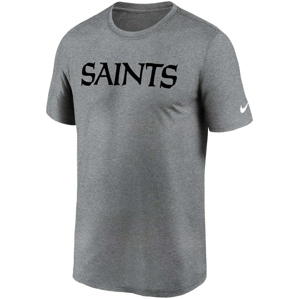 New Orleans Saints Legend Wordmark T-Shirt - Heather Gray T-shirts