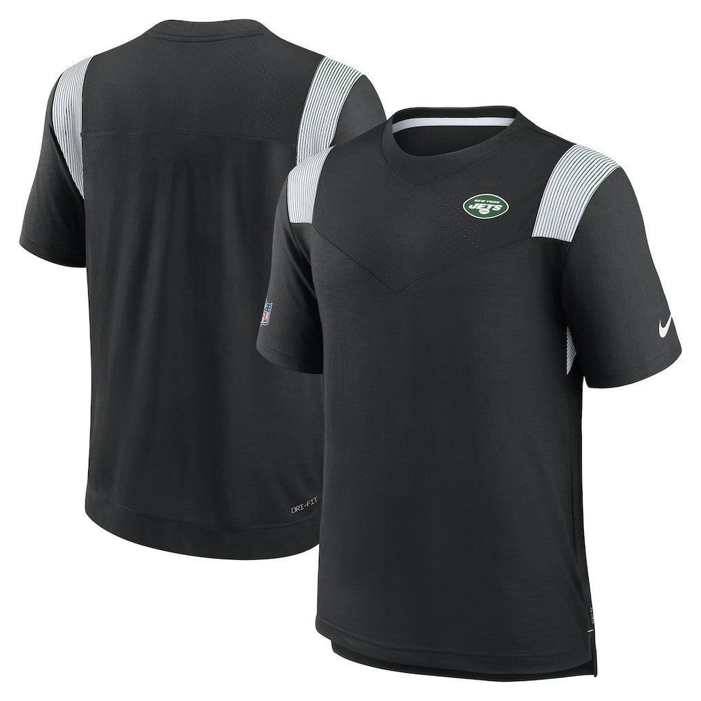 New York Jets Sideline Tonal Logo Performance Player T-Shirt - Black T-shirts