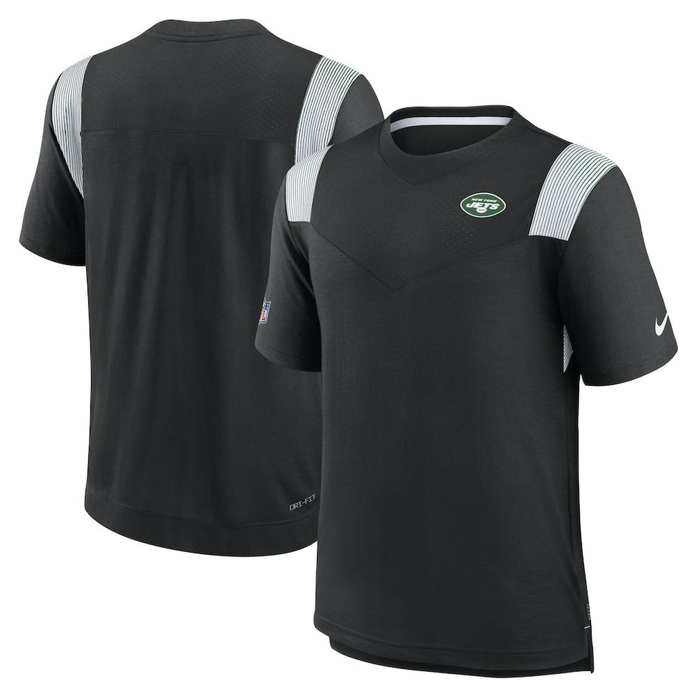 New York Jets Sideline Tonal Logo Performance Player T-Shirt - Black T-shirts