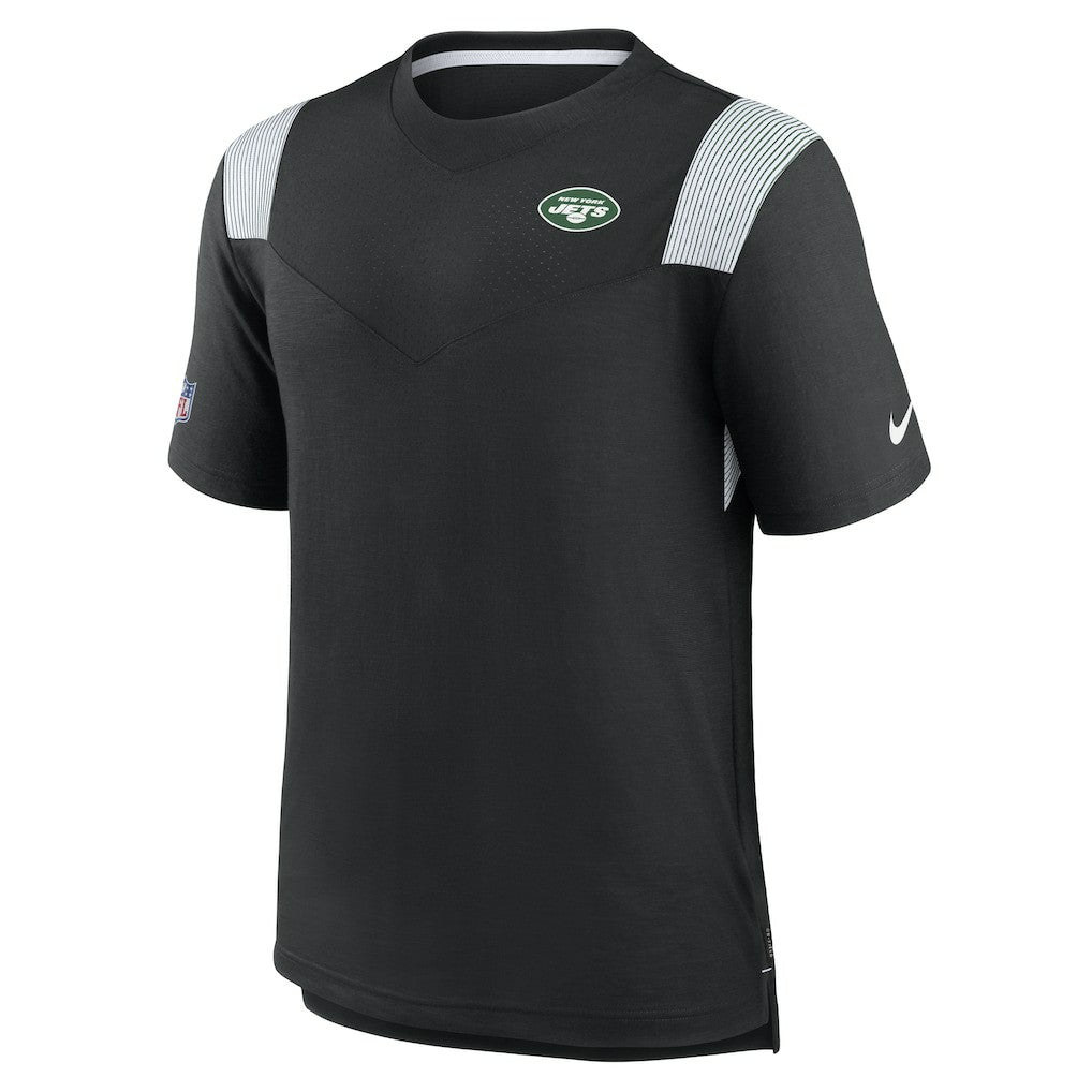 New York Jets Sideline Tonal Logo Performance Player T-Shirt - Black T-shirts