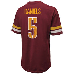 Jayden Daniels Washington Commanders Majestic Threads Name & Number Oversize Fit T-Shirt - Burgundy T-shirts