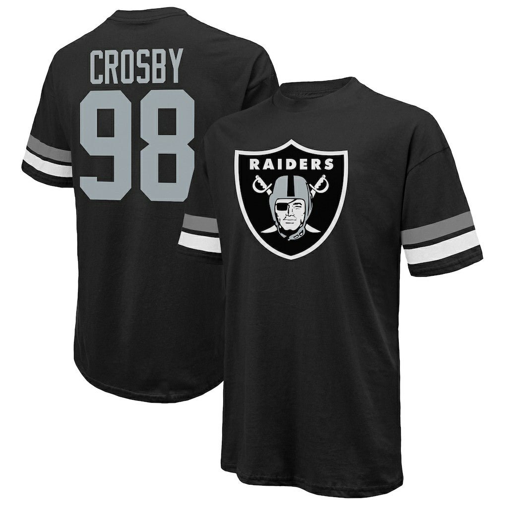 Maxx Crosby Las Vegas Raiders Majestic Threads Name & Number Oversize Fit T-Shirt - Black T-shirts