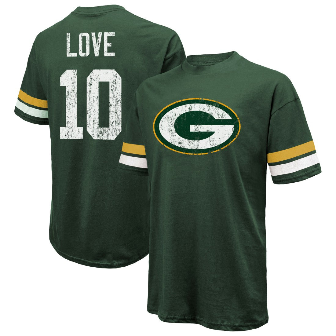 Jordan Love Green Bay Packers Majestic Threads Name & Number Oversize Fit T-Shirt - Green T-shirts