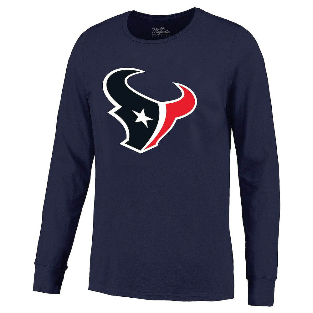 C.J. Stroud Houston Texans Majestic Threads Name & Number Non-Distressed Long Sleeve T-Shirt - Navy T-shirts