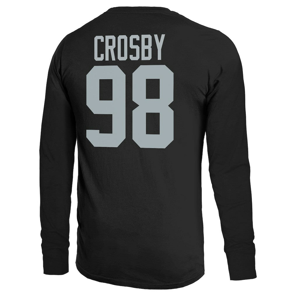 Maxx Crosby Las Vegas Raiders Majestic Threads Name & Number Non-Distressed Long Sleeve T-Shirt - Black T-shirts