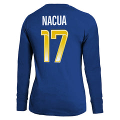 Puka Nacua Los Angeles Rams Majestic Threads Women's Player Name & Number Long Sleeve T-Shirt - Royal T-shirts