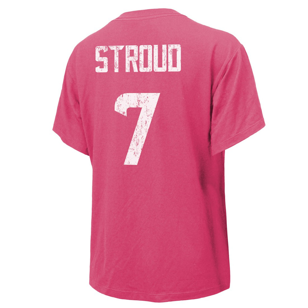 C.J. Stroud Houston Texans Majestic Threads Women's Name & Number T-Shirt - Pink T-shirts
