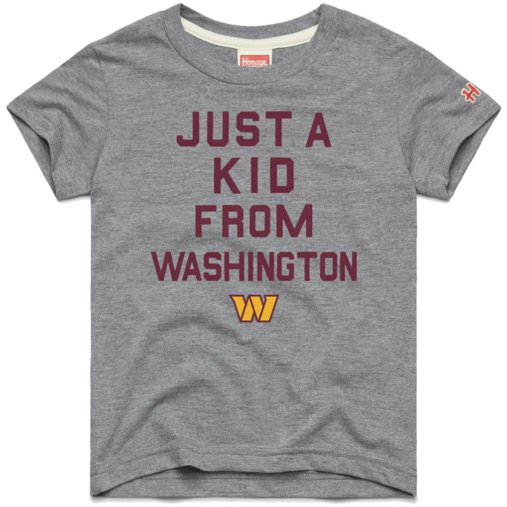 Washington Commanders Homage Youth Just a Kid Tri-Blend T-Shirt - Gray T-shirts