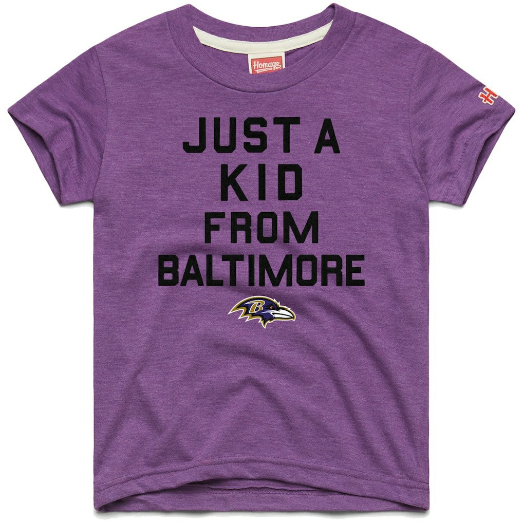 Baltimore Ravens Homage Youth Just a Kid Tri-Blend T-Shirt - Purple T-shirts