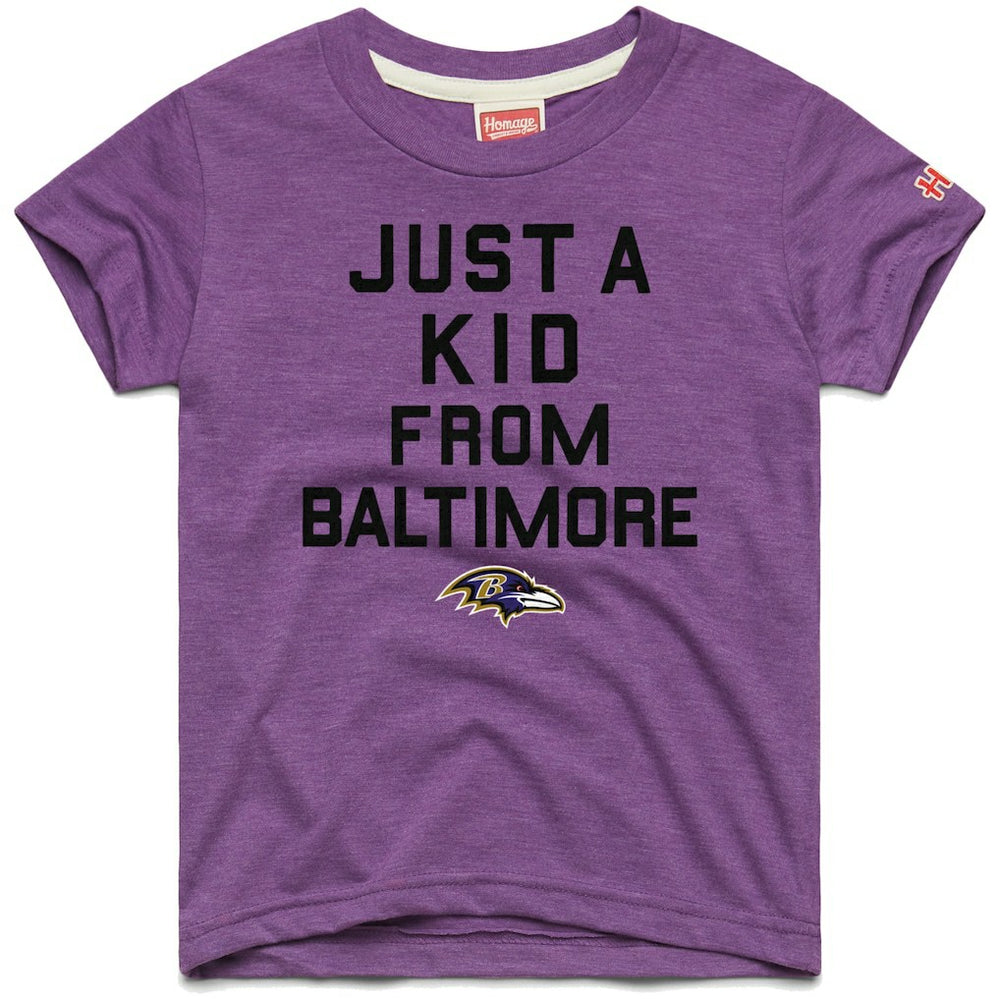 Baltimore Ravens Homage Youth Just a Kid Tri-Blend T-Shirt - Purple T-shirts
