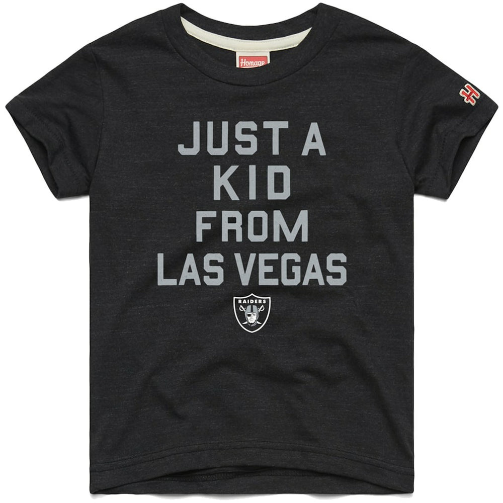 Las Vegas Raiders Homage Youth Just a Kid Tri-Blend T-Shirt - Black T-shirts