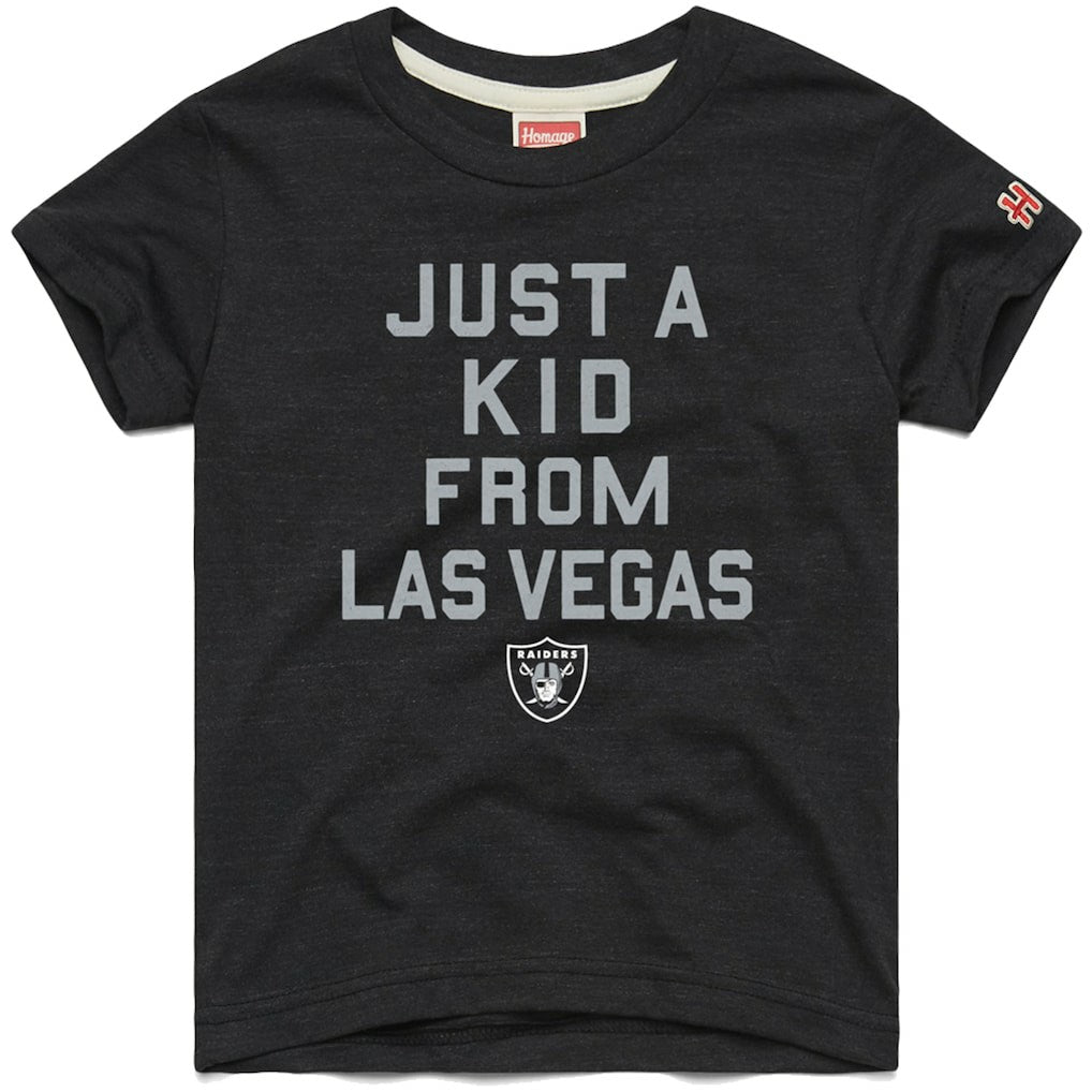Las Vegas Raiders Homage Youth Just a Kid Tri-Blend T-Shirt - Black T-shirts