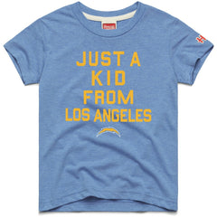 Los Angeles Chargers Homage Youth Just a Kid Tri-Blend T-Shirt - Powder Blue T-shirts