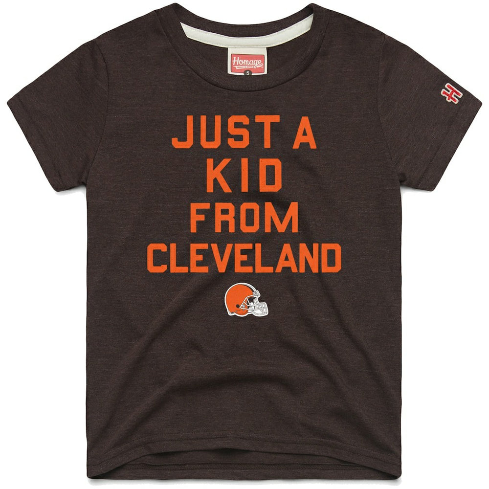 Cleveland Browns Homage Youth Just a Kid Tri-Blend T-Shirt - Brown T-shirts