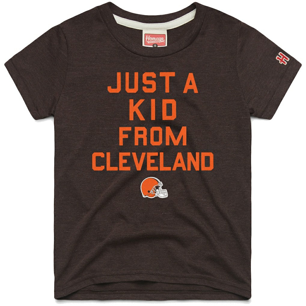 Cleveland Browns Homage Youth Just a Kid Tri-Blend T-Shirt - Brown T-shirts