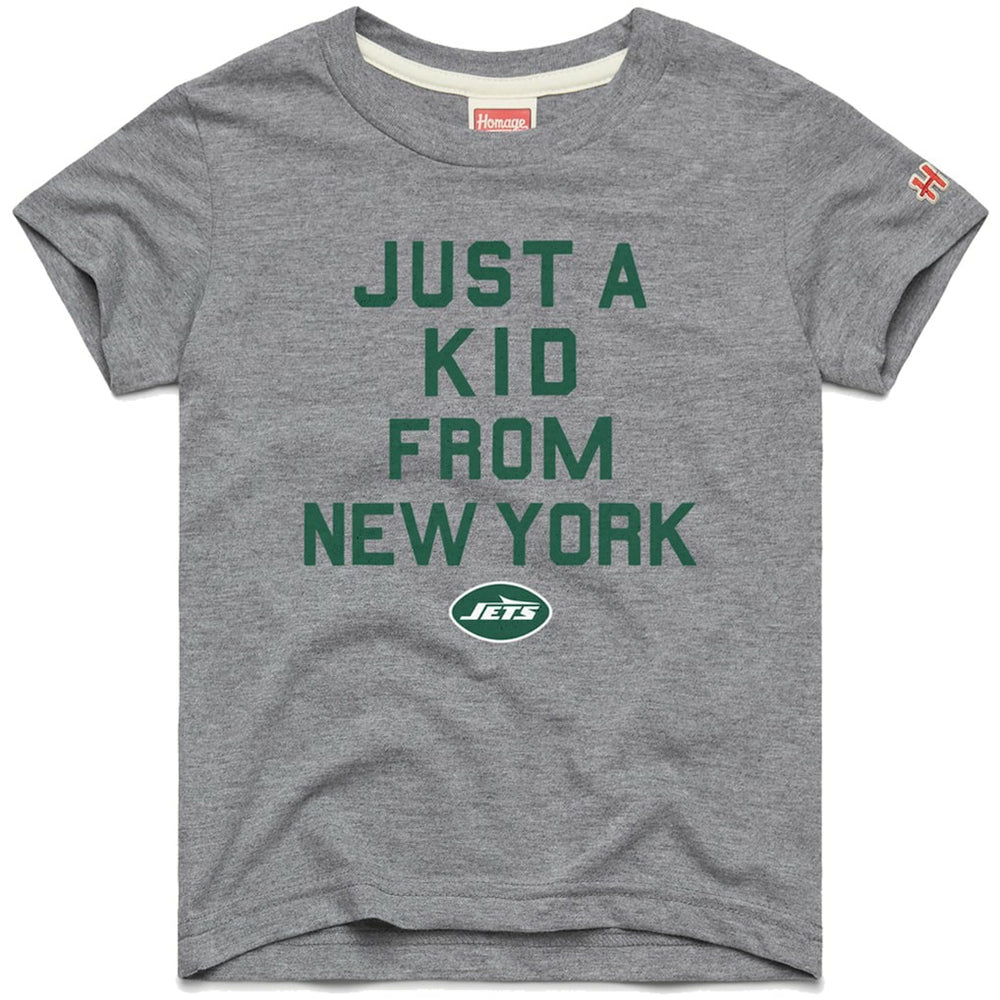 New York Jets Homage Youth Just a Kid Tri-Blend T-Shirt - Gray T-shirts