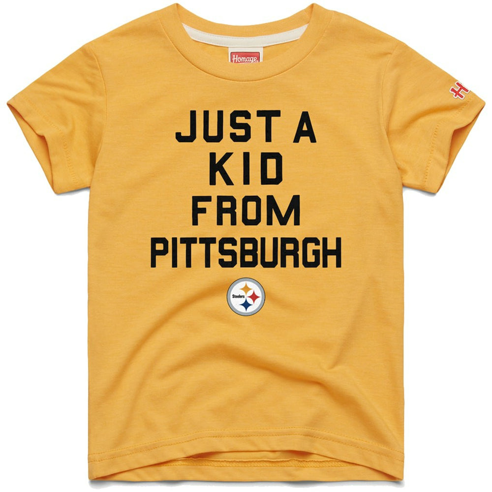 Pittsburgh Steelers Homage Youth Just a Kid Tri-Blend T-Shirt - Gold T-shirts