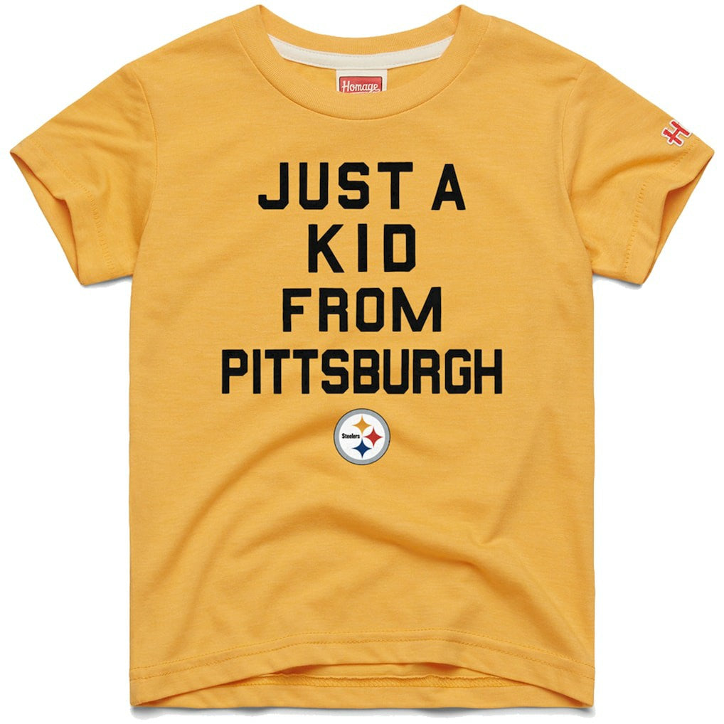 Pittsburgh Steelers Homage Youth Just a Kid Tri-Blend T-Shirt - Gold T-shirts